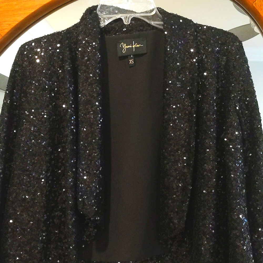 All black sequin Yumi Kim blazer in XS